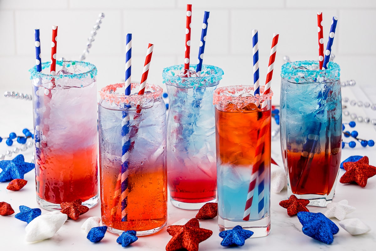 Easy 4th of July Layered Drink