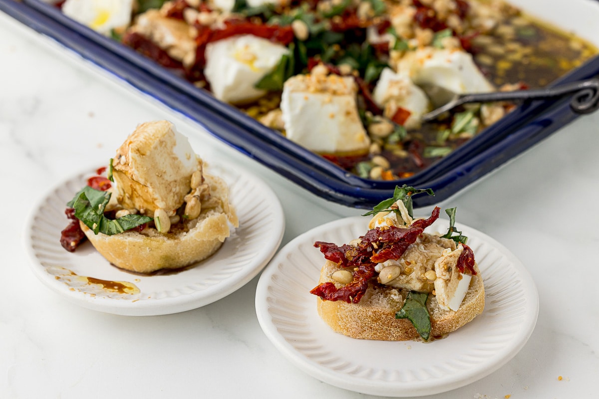 Goat Cheese Appetizer with Sun-dried Tomatoes and Basil