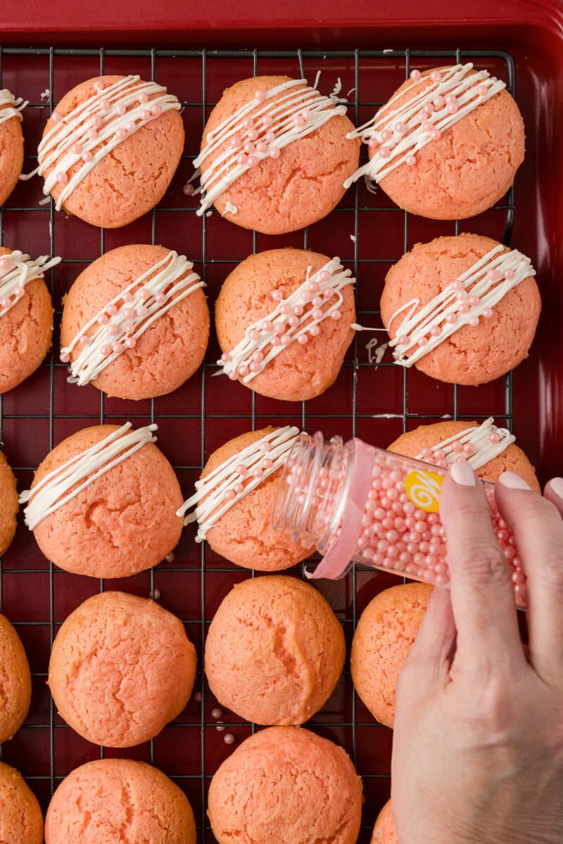 pink sprinkles on cookies