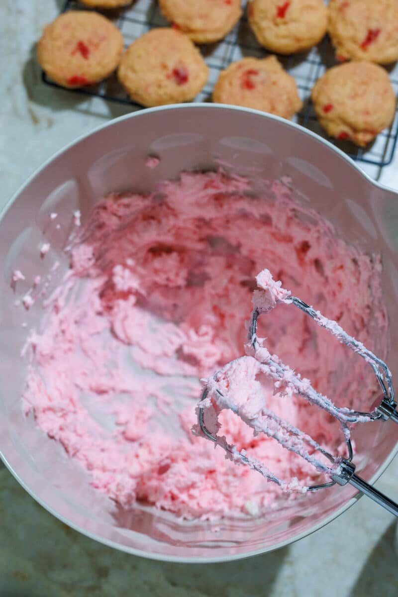 pink almond frosting