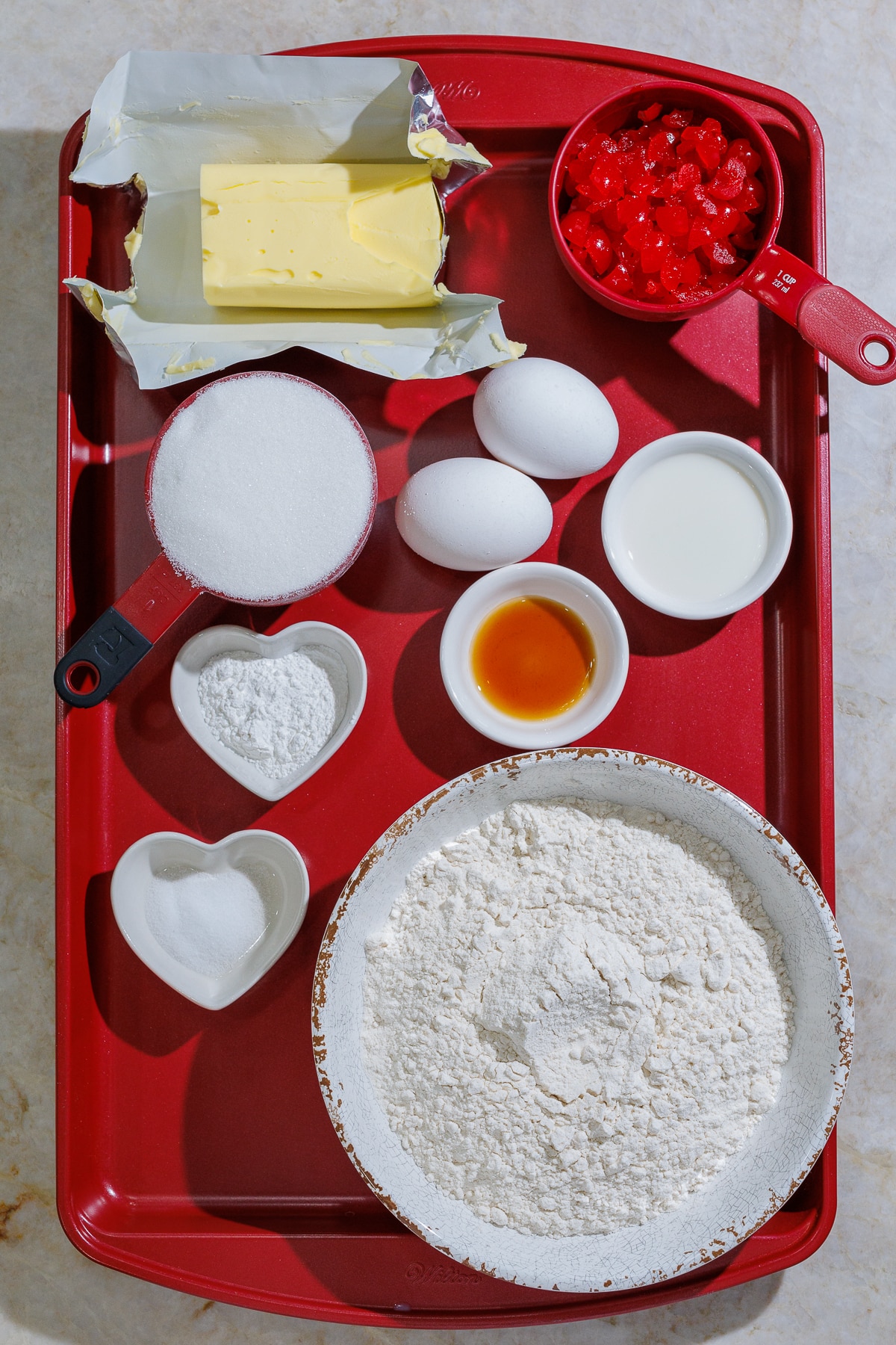 ingredients for cherry cookies