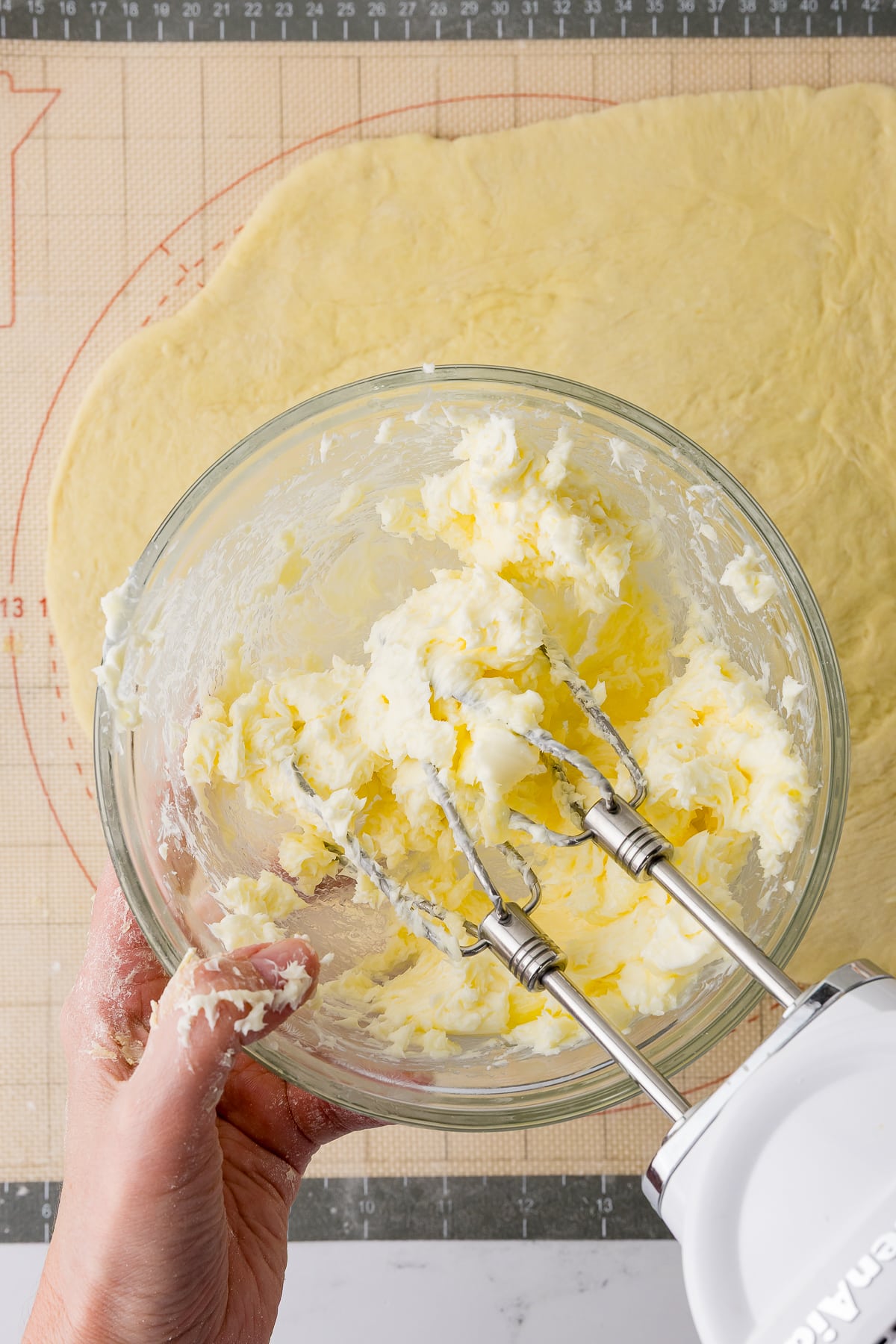 butter in mixing bowl