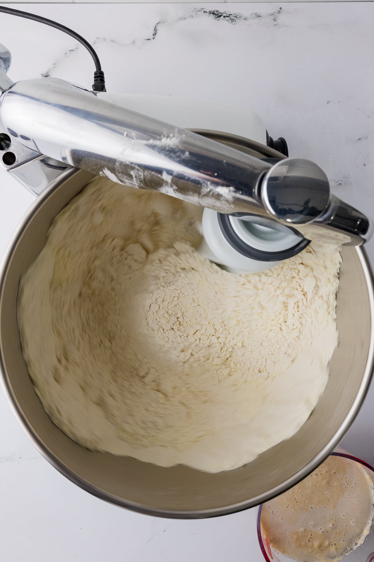 mixer with dry ingredients