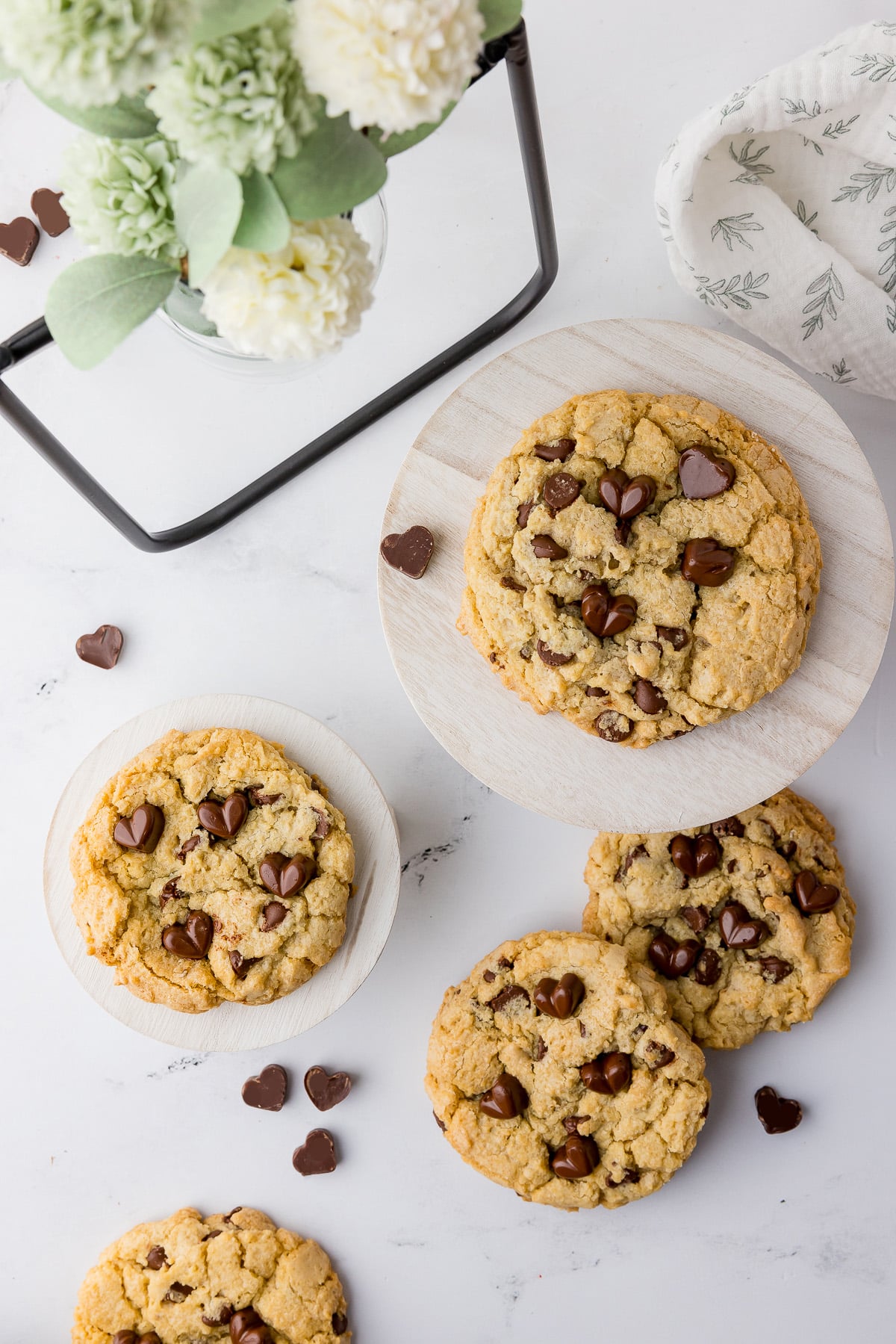 overhead of cookies on a counter