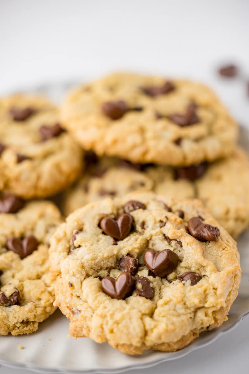 chocolate chip cookies with heart chocolate chips