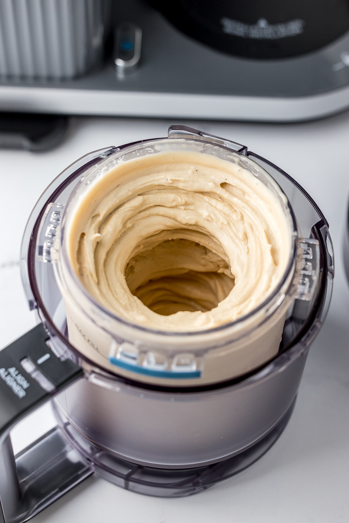 Processed frozen yogurt in the ninja swirl pint jar