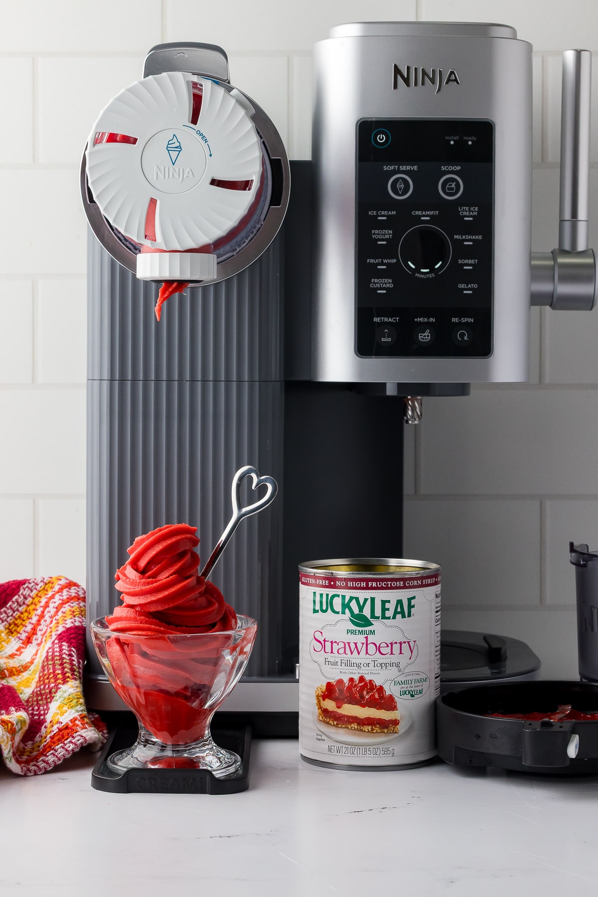 ninja creami swirl with strawberry filling soft serve