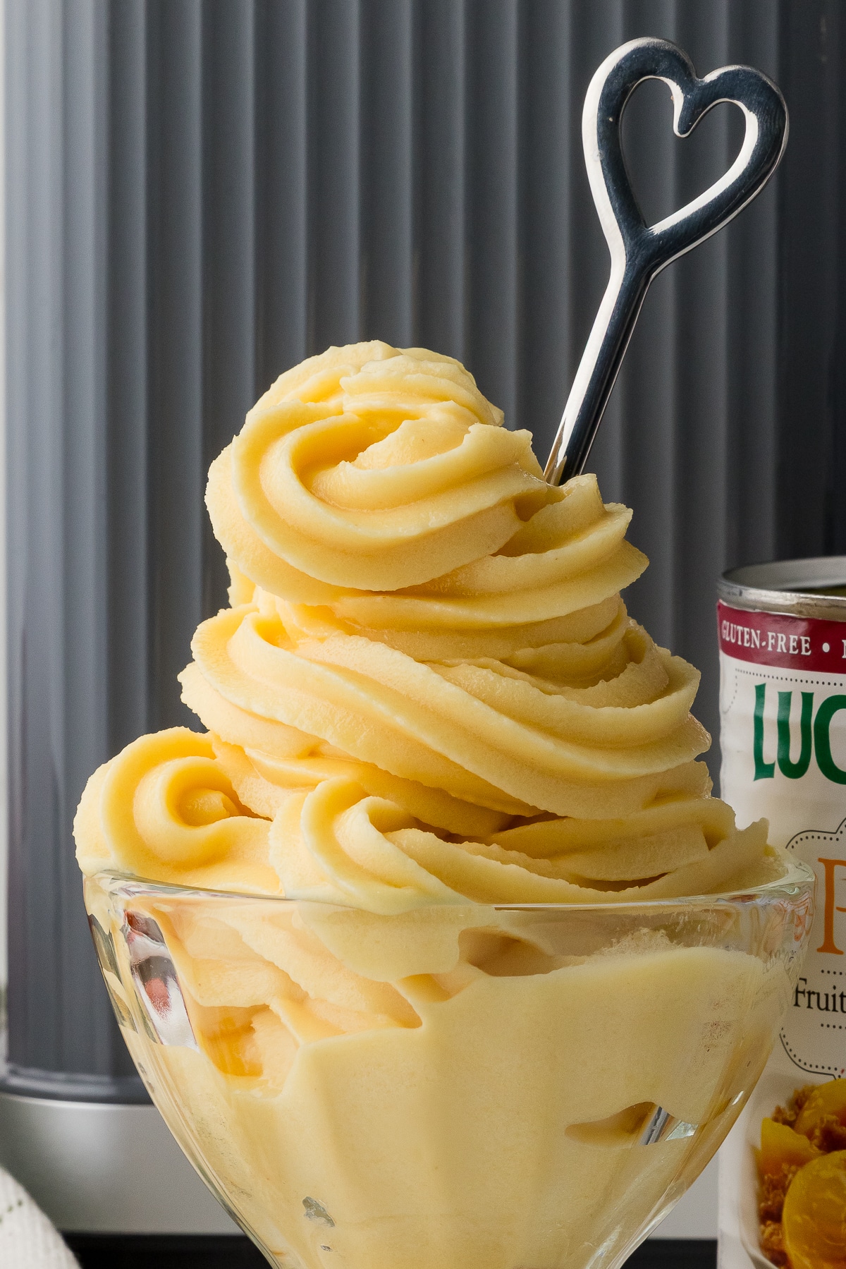 closeup of the peach sorbet