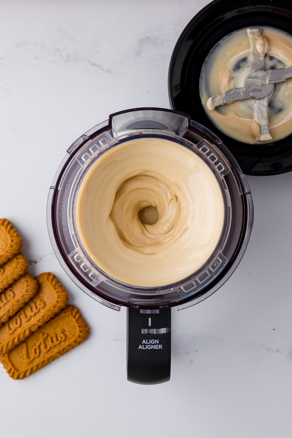 biscoff ice cream in a ninja creami pint jar after being spun