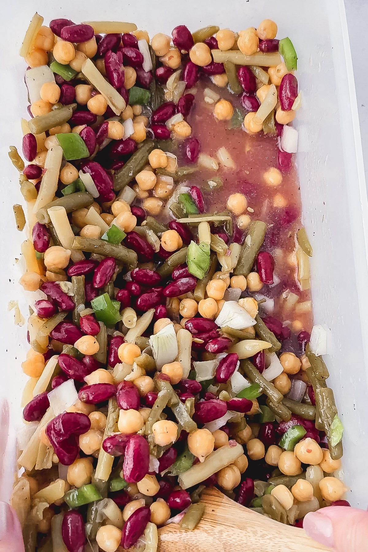 3 bean salad with dressing