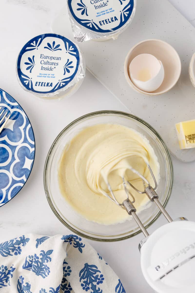 batter for high protein pancakes made with etelka cottage cream