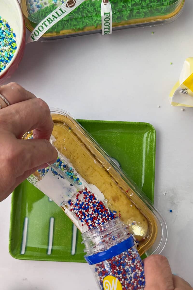 sprinkles on a mini loaf pan